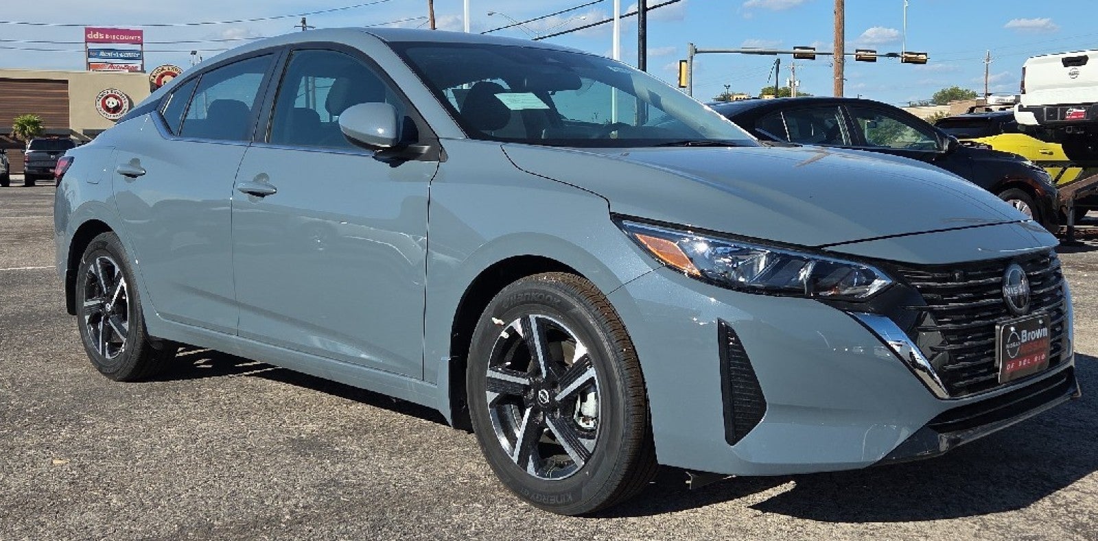 2025 Nissan Sentra SV in Gray — front three-quarter view