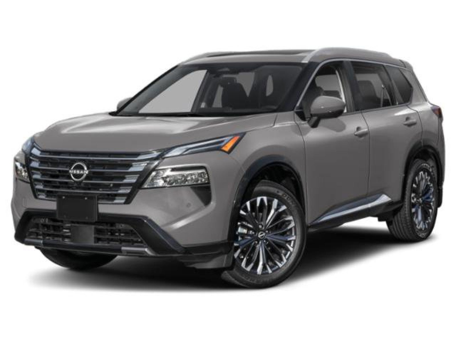 2026 Nissan Rogue Platinum in Champagne Silver Metallic/Super Black — front three-quarter view